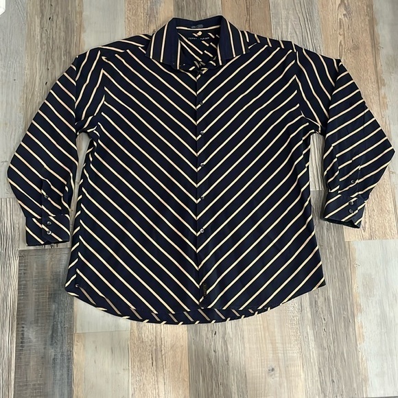 Tommy Hilfiger Other - Tommy Hilfiger Mens 2xl Navy Blue Plaid Long Sleeve Business Button Down Shirt
